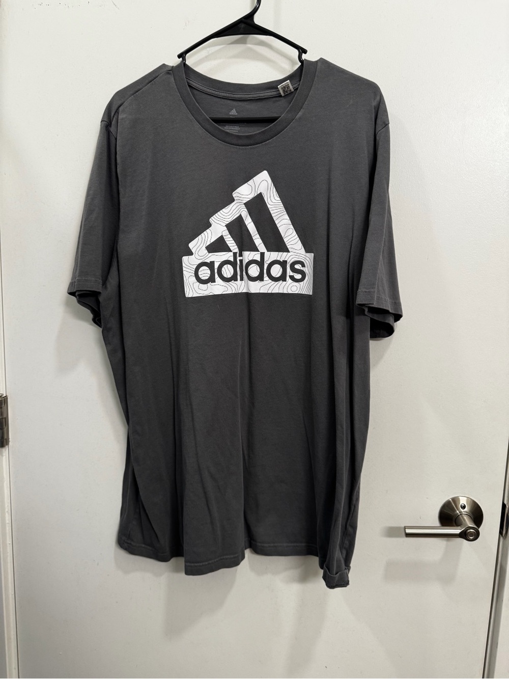 adidas Charcoal Gray Graphic Logo Short-Sleeve Tee